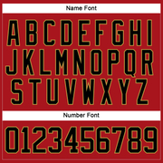 Custom Red Black-Old Gold Hockey Lace Neck Jersey