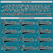 Custom Teal Black-White Hockey Lace Neck Jersey