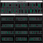 Custom Black Kelly Green-Pink Stitched Cuffed Knit Hat