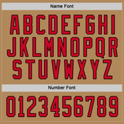 Custom Old Gold Red-Black Hockey Jersey