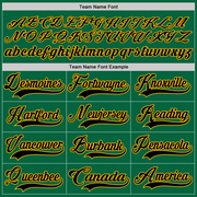 Custom Kelly Green Black-Gold Hockey Lace Neck Jersey