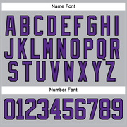 Custom Gray Purple-Black Hockey Lace Neck Jersey