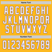 Custom Gold White-Purple Hockey Jersey