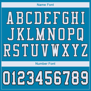 Custom Panther Blue White-Black Mesh Authentic Football Jersey