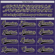 Custom Purple Black-Cream Hockey Jersey