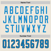 Custom Cream Blue-Black Hockey Jersey