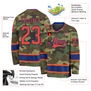 Custom Camo Orange-Royal Salute To Service Hockey Jersey