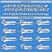 Custom Powder Blue White-Black Hockey Jersey