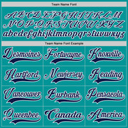 Custom Aqua Navy-White Hockey Jersey