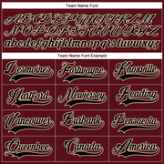 Custom Burgundy Black-City Cream Hockey Lace Neck Jersey