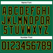 Custom Kelly Green Black-Gold Hockey Lace Neck Jersey