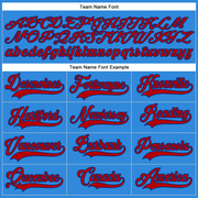 Custom Powder Blue Red-Royal Hockey Lace Neck Jersey