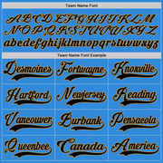 Custom Sky Blue Black-Old Gold Hockey Lace Neck Jersey