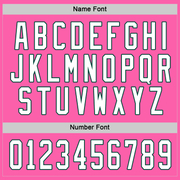 Custom Pink White-Green Hockey Jersey