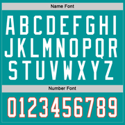 Custom Aqua White-Orange Hockey Jersey