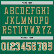 Custom Grass Green Old Gold-White Mesh Authentic Throwback Football Jersey