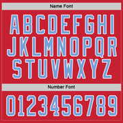 Custom Red Light Blue-White Hockey Jersey