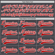 Custom Steel Gray Red-White Hockey Jersey