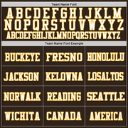 Custom Brown Gold-White Mesh Authentic Football Jersey