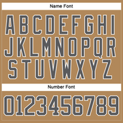 Custom Old Gold Steel Gray-White Hockey Lace Neck Jersey