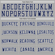 Custom Stitched Gray Navy-White Sports Pullover Sweatshirt Hoodie