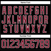 Custom Black Crimson-White Hockey Lace Neck Jersey