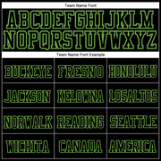 Custom Black Black-Neon Green Stitched Cuffed Knit Hat