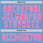 Custom Light Blue Pink-White Hockey Jersey