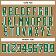 Custom Old Gold Kelly Green-White Hockey Lace Neck Jersey