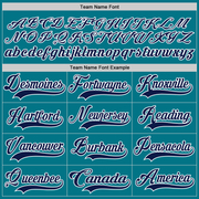 Custom Teal Navy-White Hockey Jersey