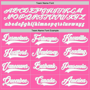 Custom Pink White-Gray Hockey Jersey