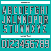 Custom Aqua Gray-Black Hockey Lace Neck Jersey