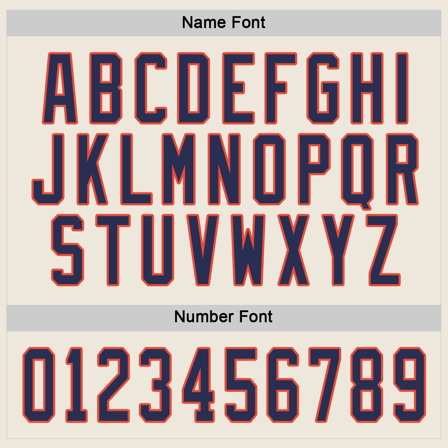 Custom Cream Navy-Orange Hockey Jersey