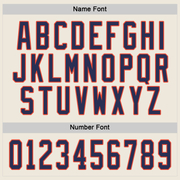 Custom Cream Navy-Orange Hockey Jersey