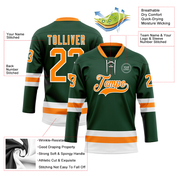 Custom Green Bay Orange-White Hockey Lace Neck Jersey