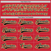 Custom Red Black-Gold Hockey Jersey