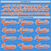Custom Powder Blue Orange-White Hockey Jersey