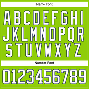 Custom Neon Green White-Navy Hockey Lace Neck Jersey