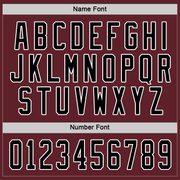 Custom Burgundy Black-White Hockey Jersey