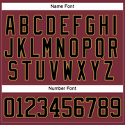 Custom Burgundy Black-Old Gold Hockey Lace Neck Jersey