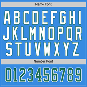 Custom Powder Blue Kelly Green-White Hockey Jersey