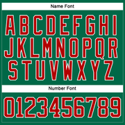 Custom Kelly Green Red-Gold Funny Christmas 3D Hockey Lace Neck Jersey