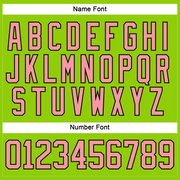 Custom Neon Green Medium Pink-Black Hockey Lace Neck Jersey