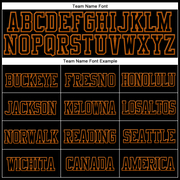 Custom Black Black-Texas Orange Stitched Cuffed Knit Hat