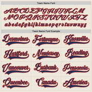 Custom Cream Navy-Orange Hockey Jersey