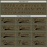 Custom Olive Black-Old Gold Salute To Service Hockey Jersey