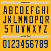 Custom Gold Navy-Light Blue Hockey Jersey