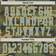 Custom Camo Light Blue-Gold Salute To Service Hockey Jersey