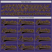 Custom Purple Black-Old Gold Hockey Jersey