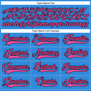 Custom Powder Blue Pink-Black Hockey Lace Neck Jersey